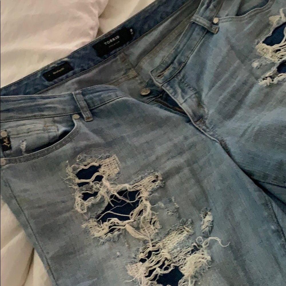Distressed Torrid boyfriend premium jeans